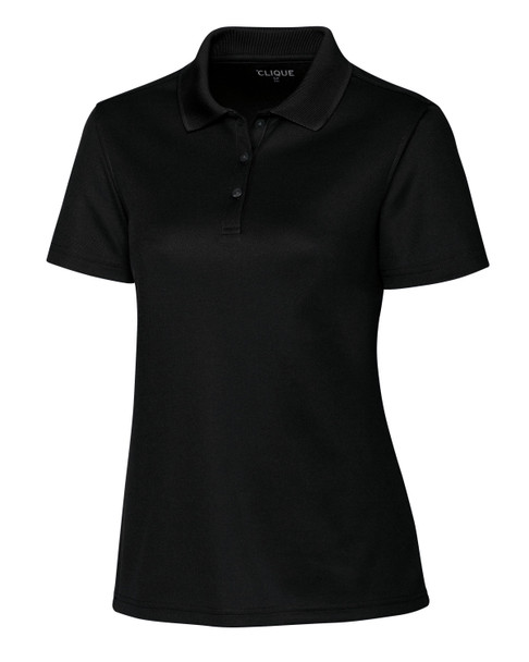 Clique Spin Eco Performance Pique Womens Polo | Black Clique Spin Eco Performance Pique Womens Polo | Black