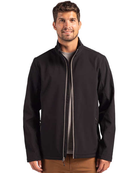 Clique Tempo Stretch Full Zip Mens Softshell Jacket | Black/Pure Slate Clique Tempo Stretch Full Zip Mens Softshell Jacket | Black/Pure Slate