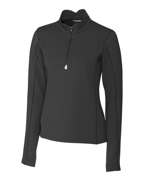 Cutter & Buck Traverse Stretch Eco Quarter Zip Womens Pullover | Black