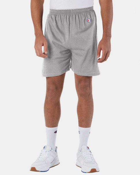 Champion 8187 Unisex Cotton Gym Shorts | Oxford Grey Heather