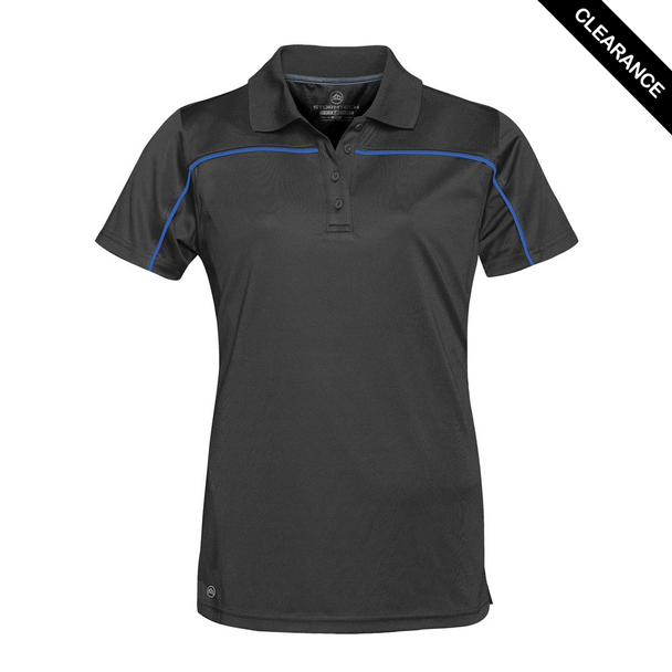 Clearance - Stormtech IPS-2W Stormtech Women's Velocity Sport Polo - Clearance | Black/ Royal