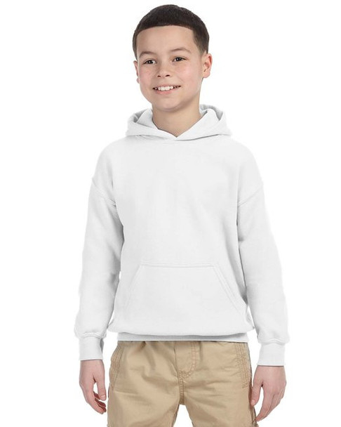 Gildan 18500B Youth Heavy Blend Hooded Sweatshirt | White