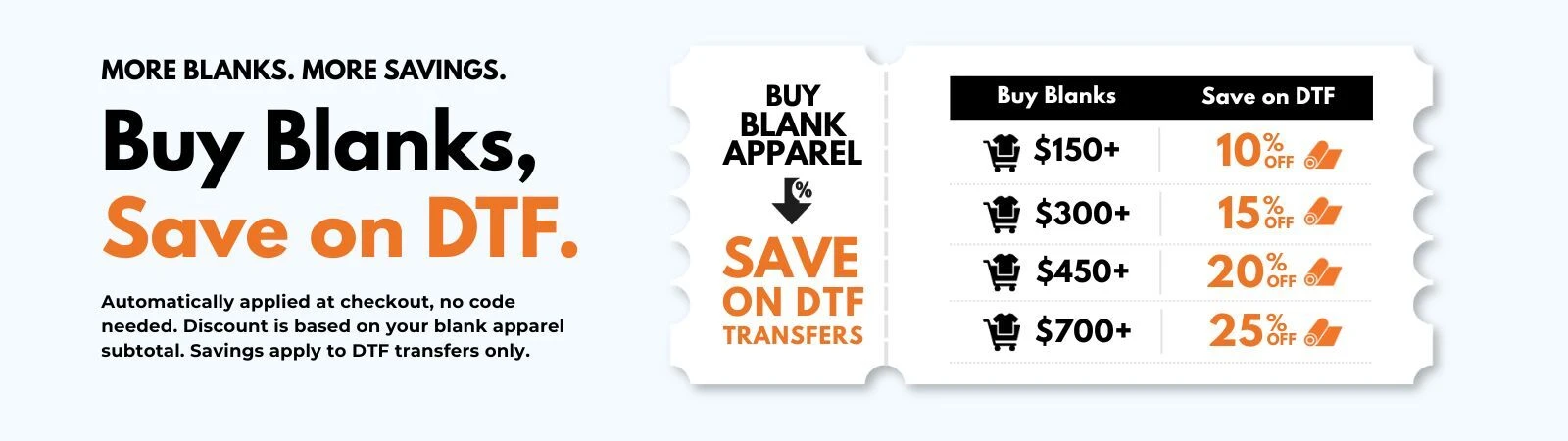 buy blanks, save on dtf transfers