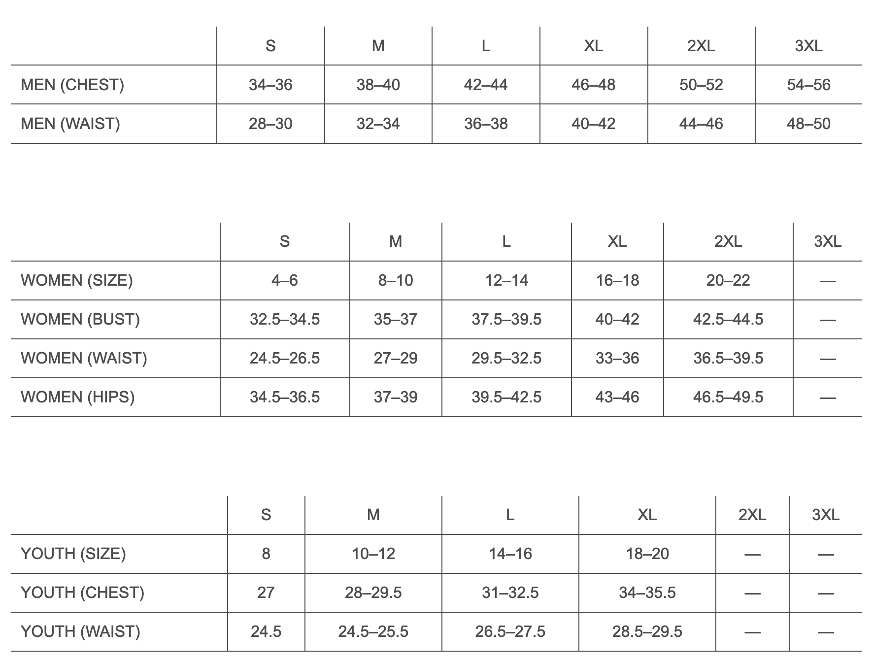 Champion Sweatpants Size Chart