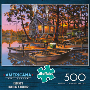 Americana Collection Eugene's Hunting & Fishing 500 Piece Jigsaw Puzzle Box