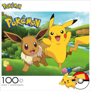 Pokémon Pikachu & Eevee Spring 100 Piece Jigsaw Puzzle Front