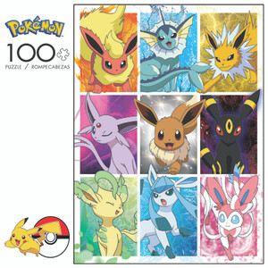 Pokémon Eevee Evolutions Frames 100 Piece Jigsaw Puzzle Front