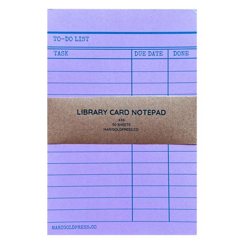 Library Card Notepad