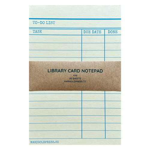 Library Card Notepad