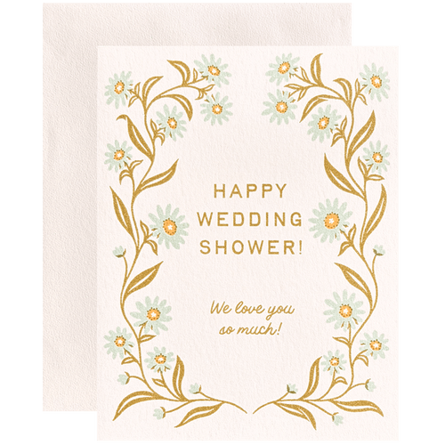 Blue Daisies Wedding Shower Card