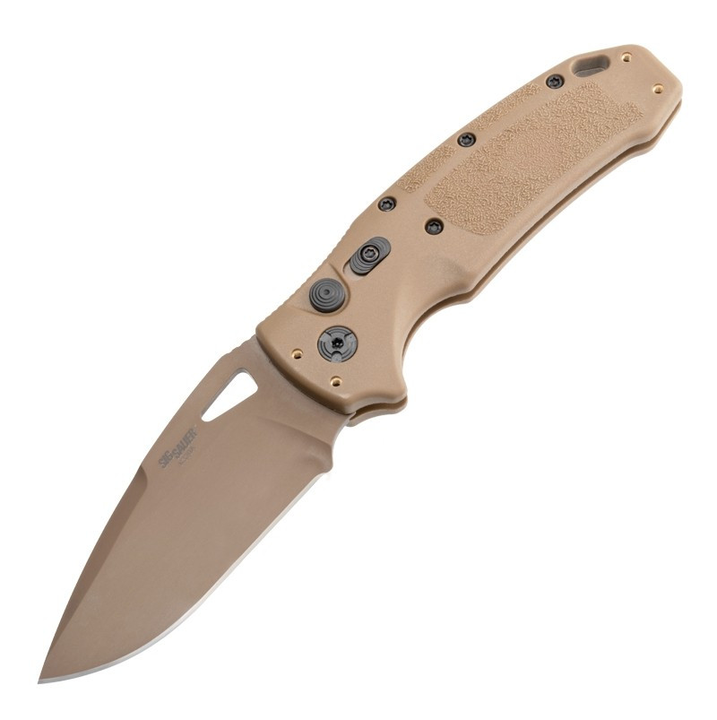 Hogue SIG K320A Drop Point Automatic, Tan Nylon / Coyote PVD CPM
