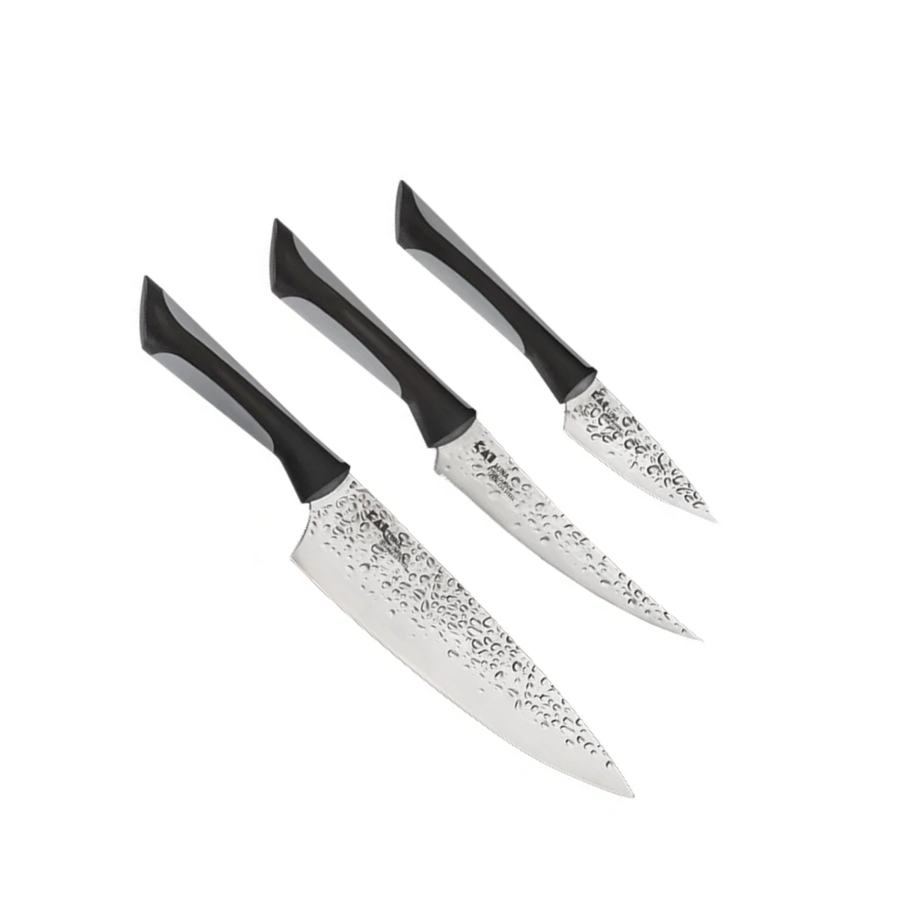 3 Piece Luna Essential Knife Set with Sheath Silver Chef Utility