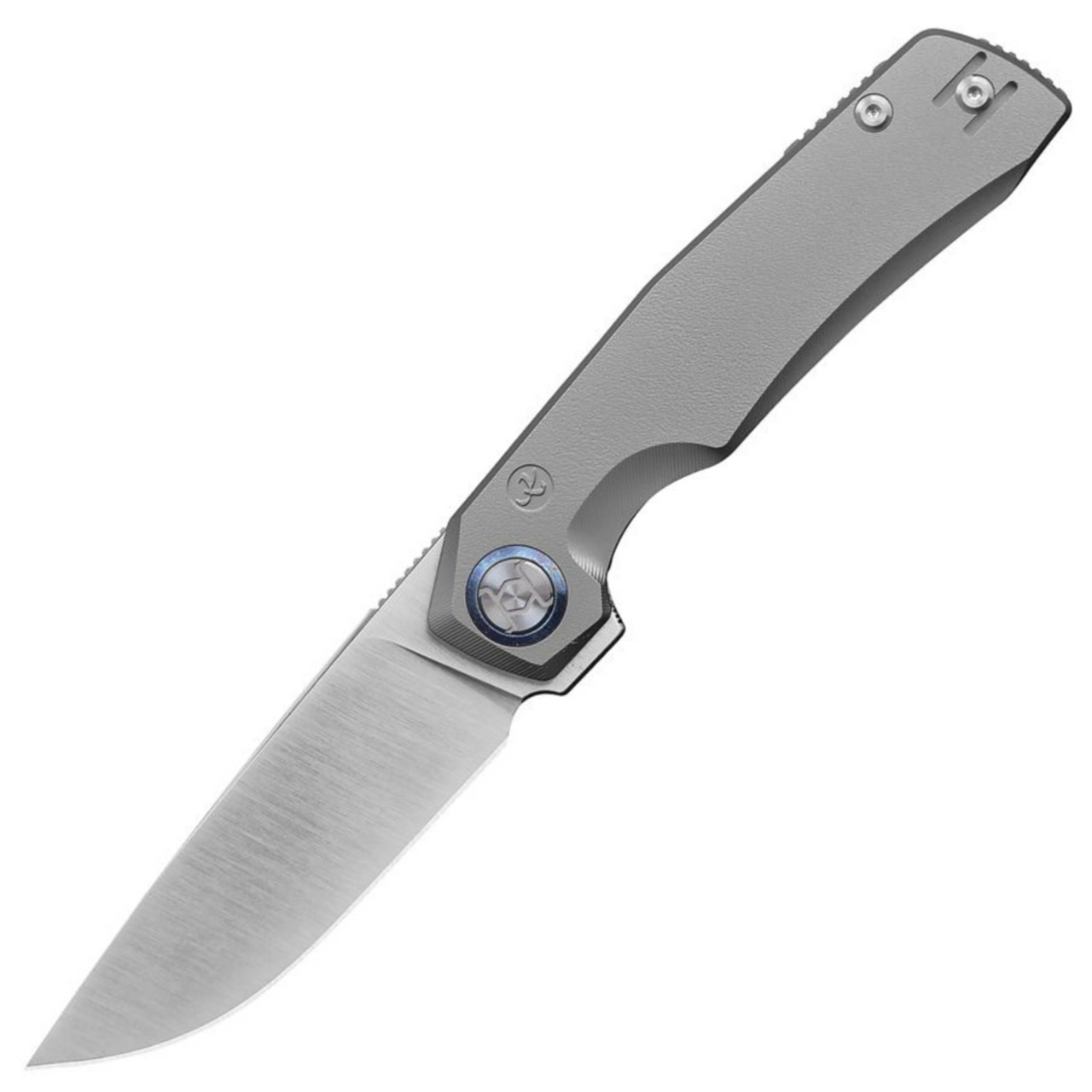 Kunwu TAO Compact Framelock, Gray Titanium / Satin Elmax - K703C