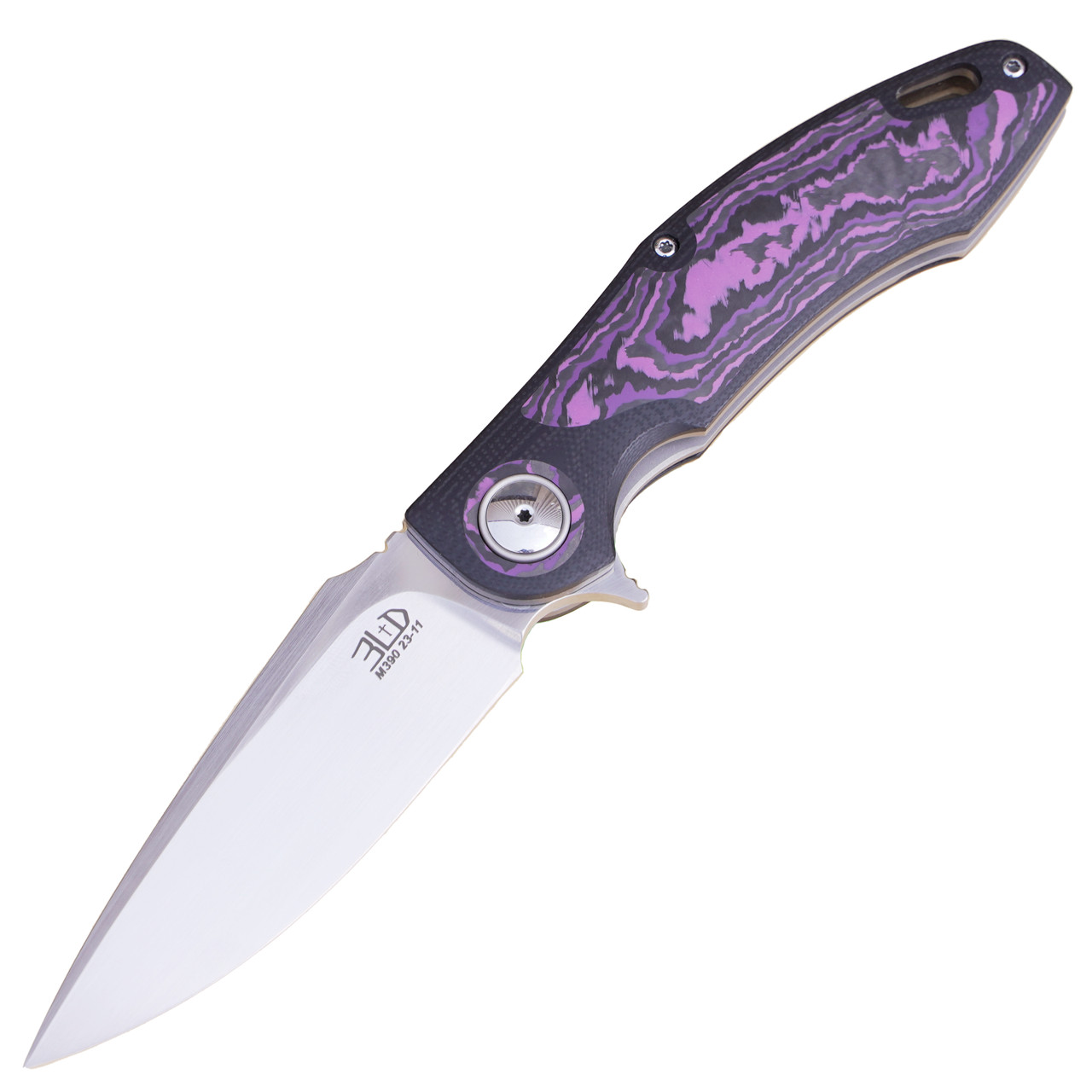 Lanificio di Tollegno 3ピース　ダークパープル 3LD 3LegDog Knives H4 Midi, Black G10 w/ Purple Haze Inlays / Hand
