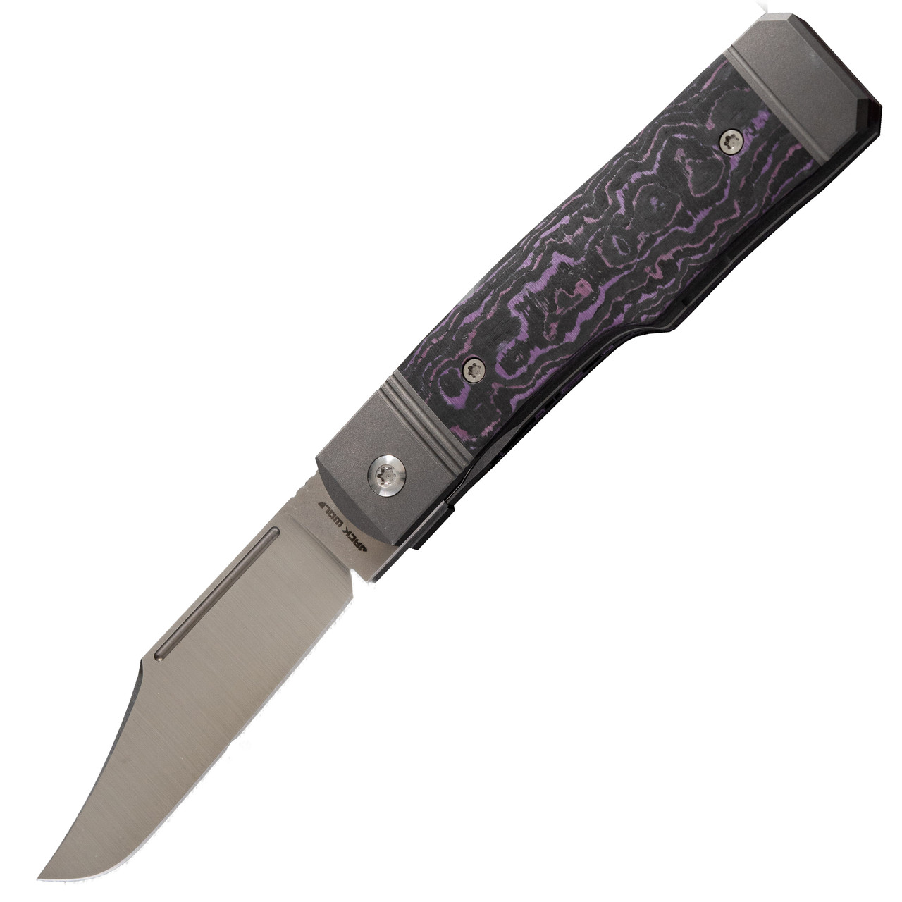 Jack Wolf Knives Gunslinger Jack, Purple Haze Fat Carbon / Satin S90V