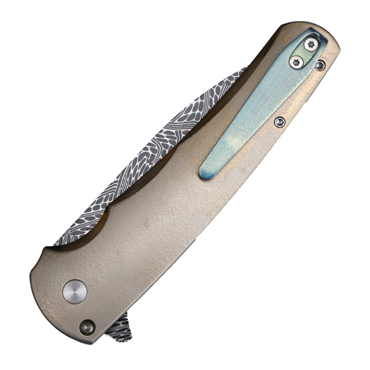 Pro-Tech Malibu Wharncliffe Custom - Bronze Titanium w/ Abalone