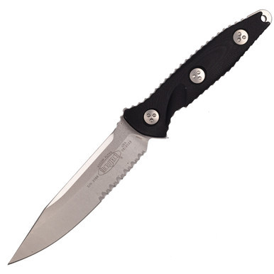 Microtech SOCOM Alpha Drop Point, Black G-10 / Partially Serrated 
