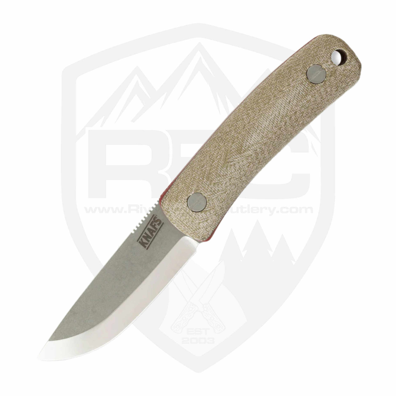 Knafs Lulu Fixed Blade, Green Micarta / Raw CPM MagnaCut