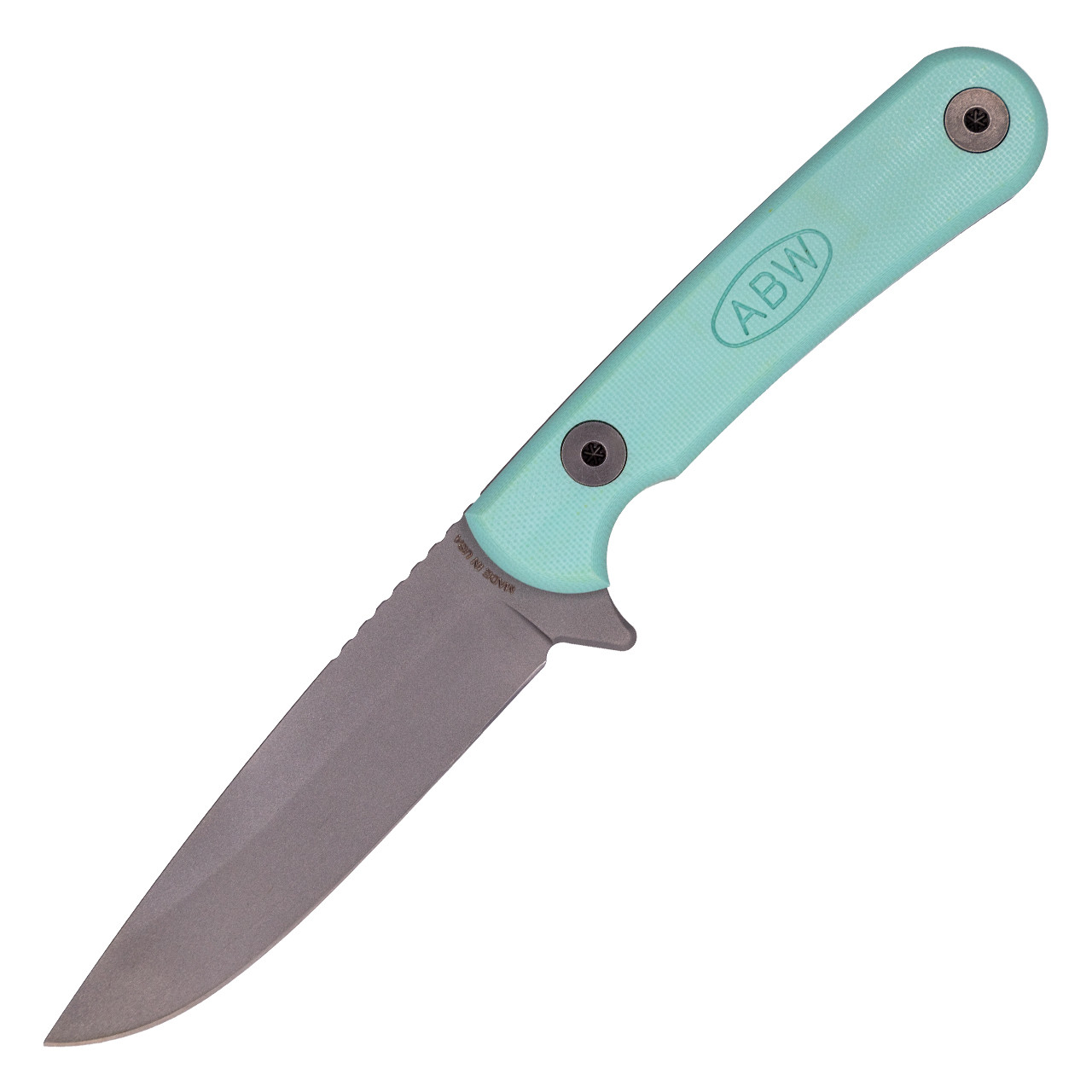ABW American Blade Works Fixed Blade, Tiffany Blue G10 / Stonewash