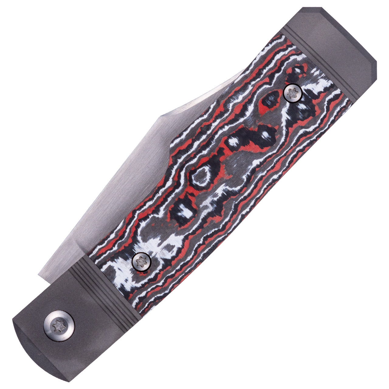 Jack Wolf Knives Sharpshooter Jack, Snowfire Fat Carbon / Satin