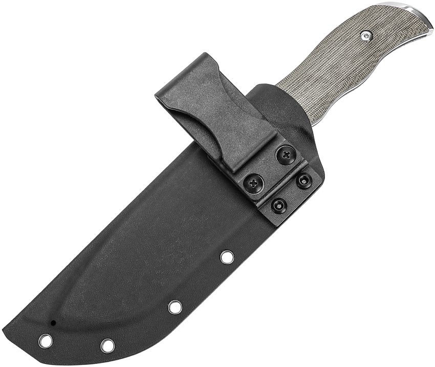 Kizer Metaproptizol Fixed Blade, Green Canvas Micarta / Stonewash
