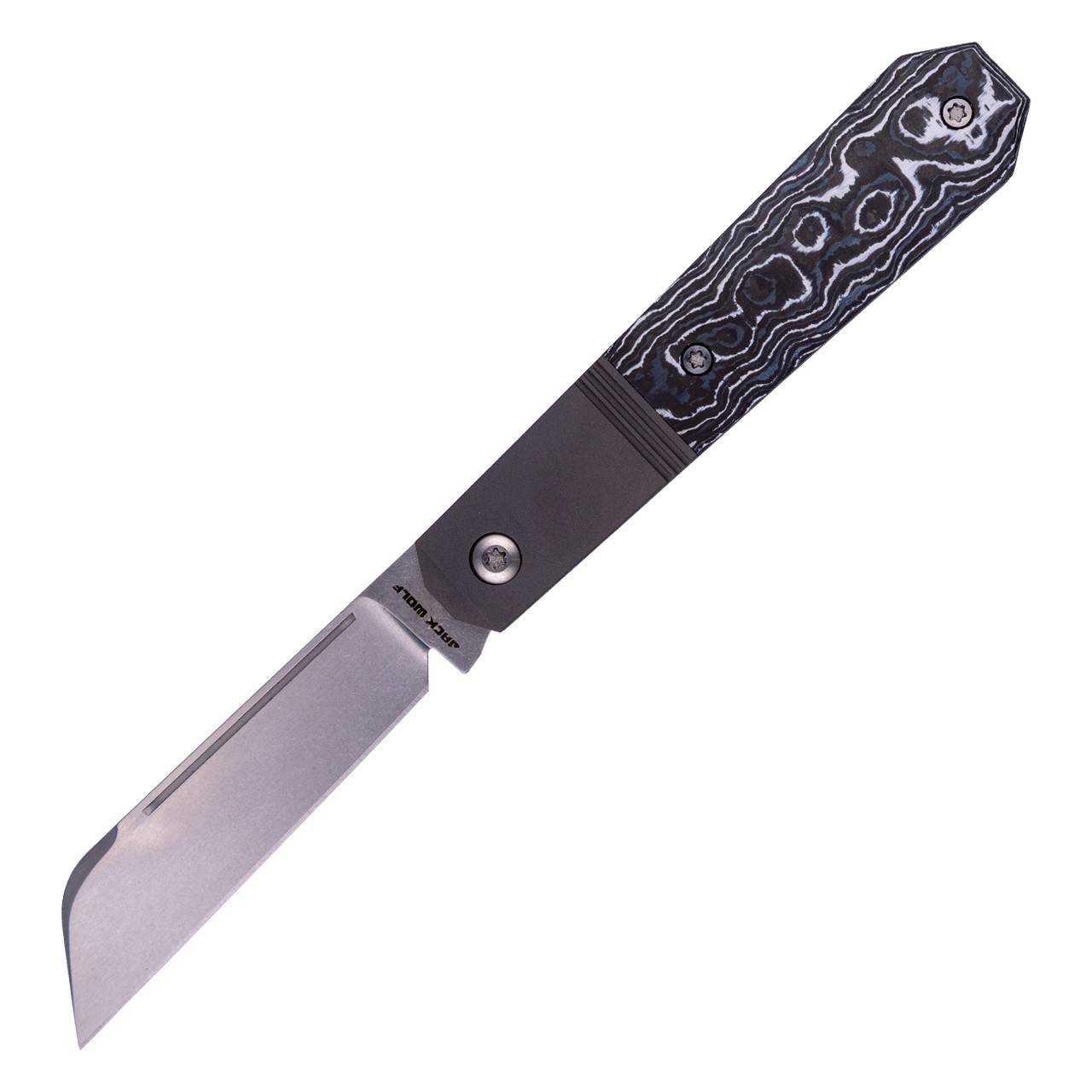 Jack Wolf Knives Midnight Jack White Storm / Stonewash CPM S90V