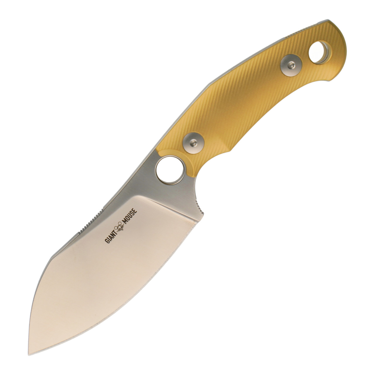 GiantMouse GMF1-XL Fixed Blade Brass, Satin Elmax