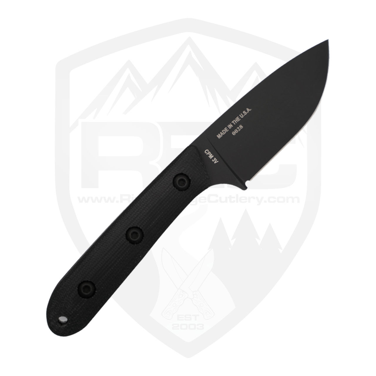 ESEE Pacaya Fixed Blade Knife | Black Canvas, 3V Steel