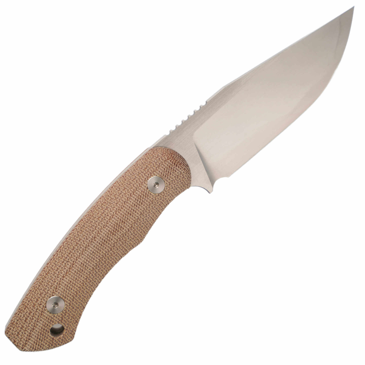 BergBlades Alpha Fixed Blade Natural Micarta, Satin MagnaCut