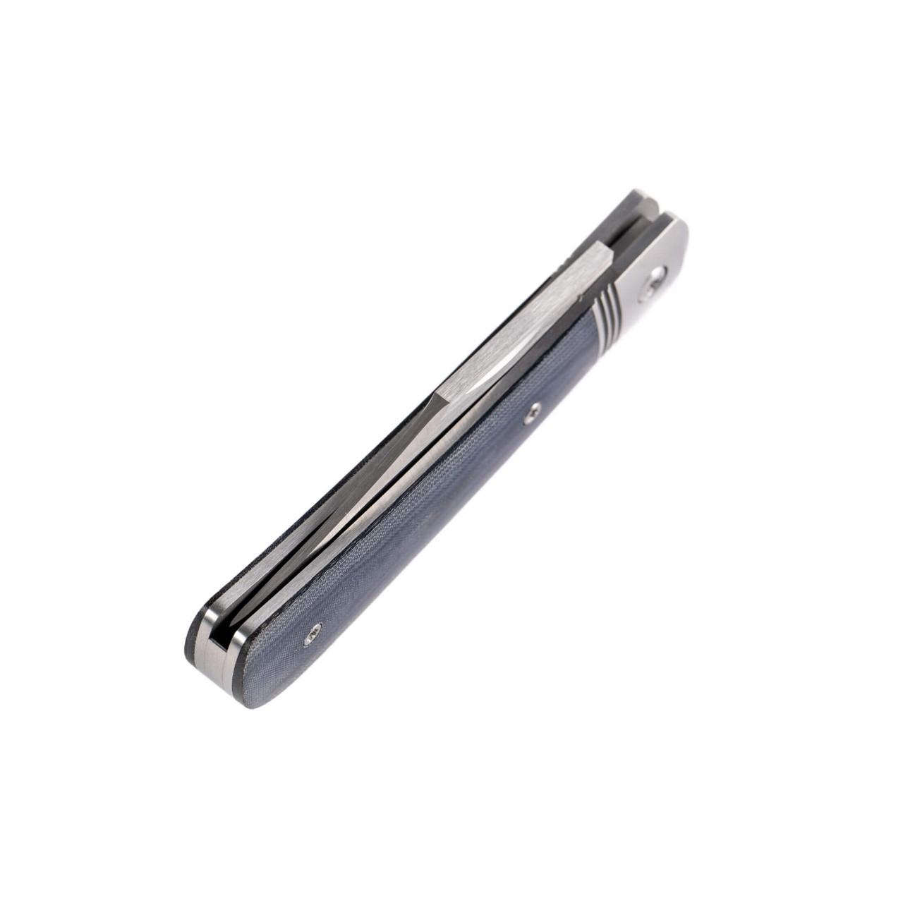 JWK Benny's Clip | Blue Linen Micarta, Belt Satin 14C28N