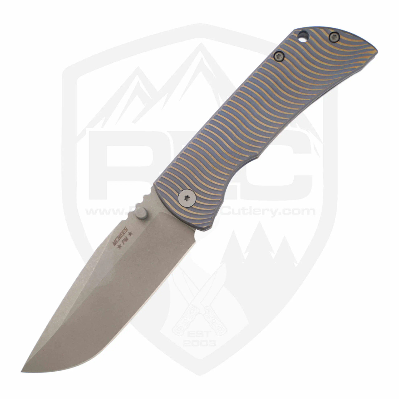 McNees Knives Mac2 3.5 Gen 2 | Blue, Bronze Swerve, MagnaCut
