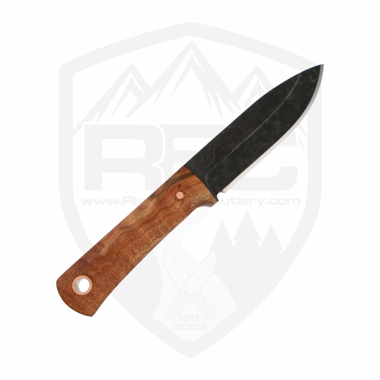 Redroot Blades Survival Scout Knife | Maple Burl and Copper