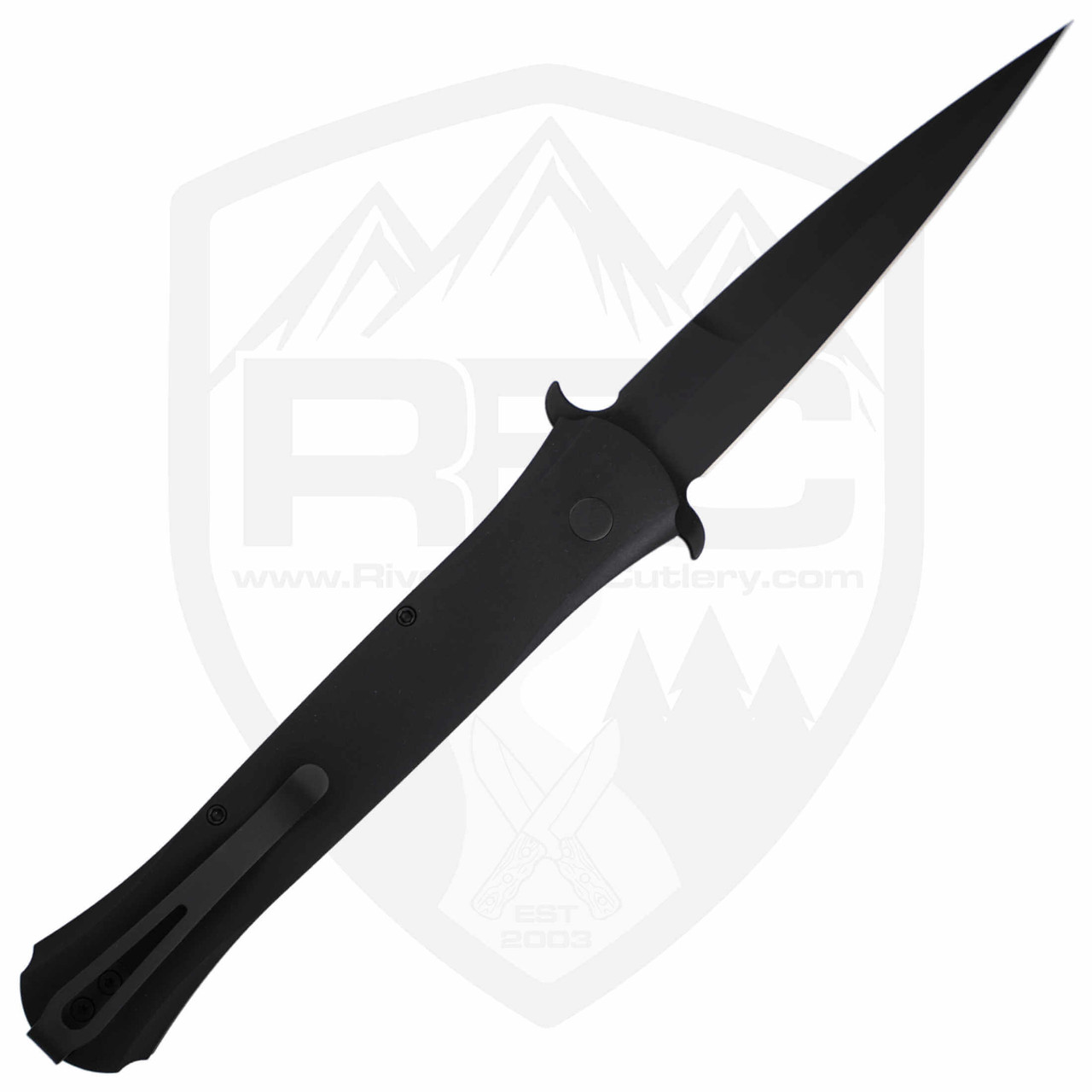 ProTech Large Don | Black Stiletto Auto with Pearl Button