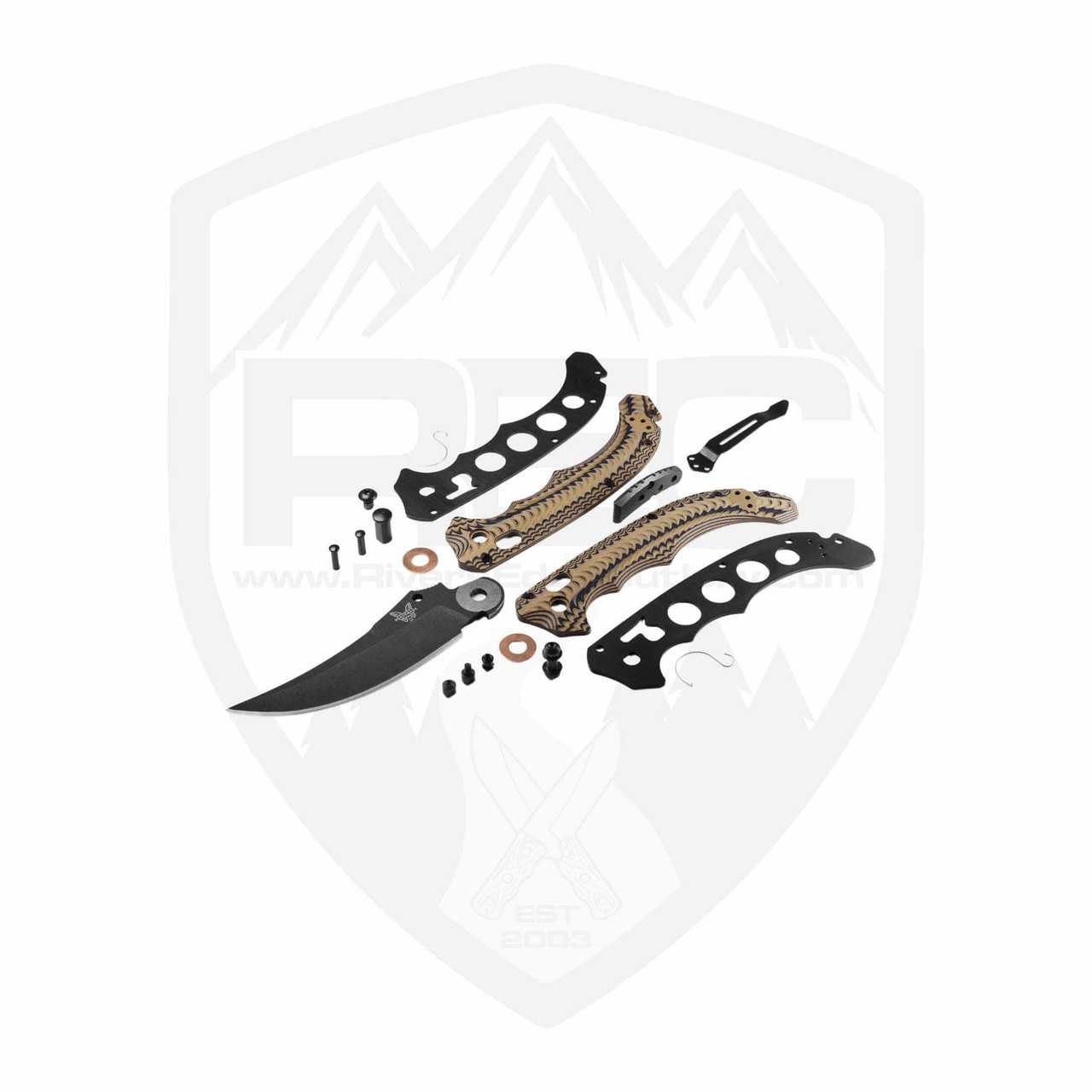 Benchmade Mini Bedlam | S90V Scimitar with Tri-Color G10