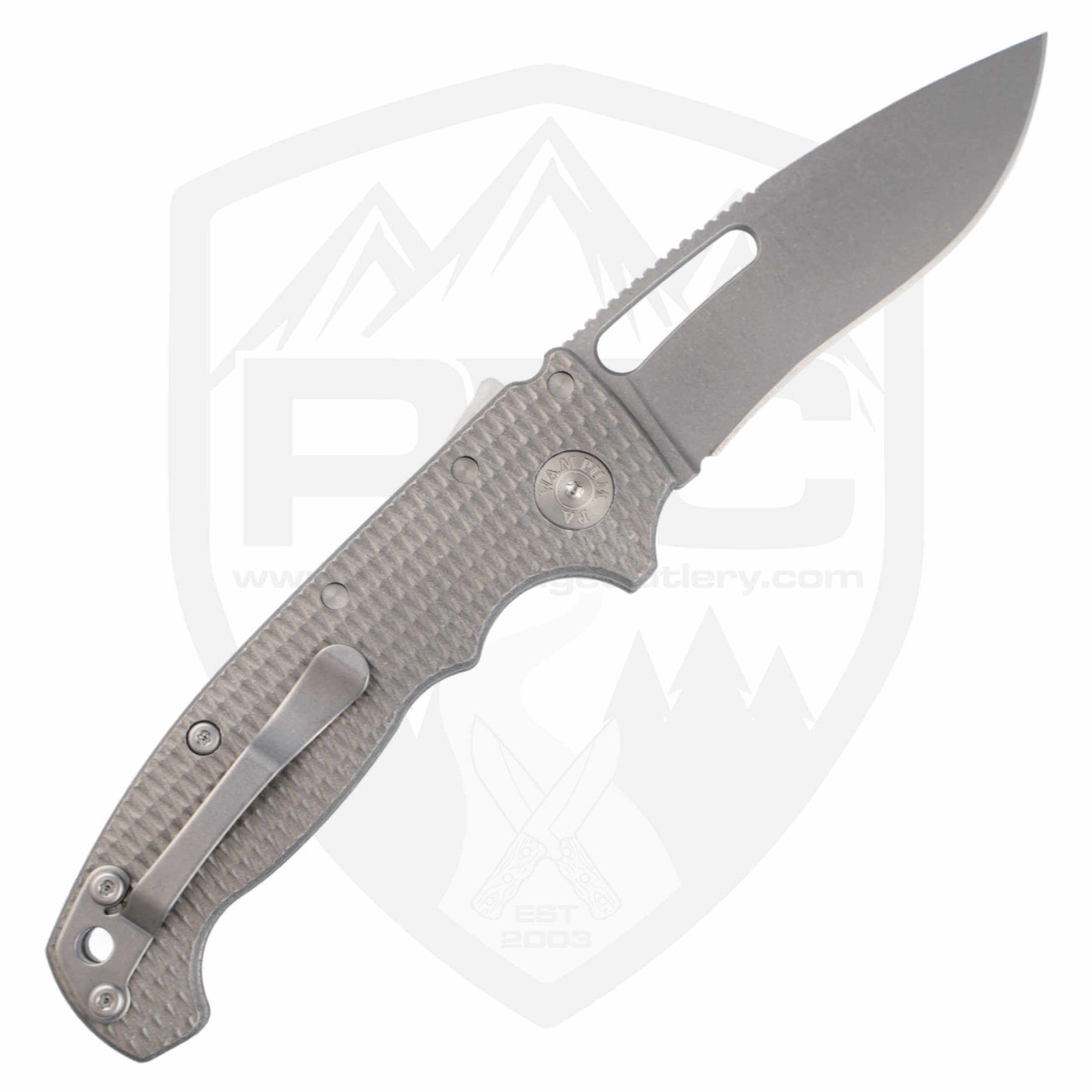 Demko MG AD20 Kopis | Textured Titanium 20CV Shark-Lock