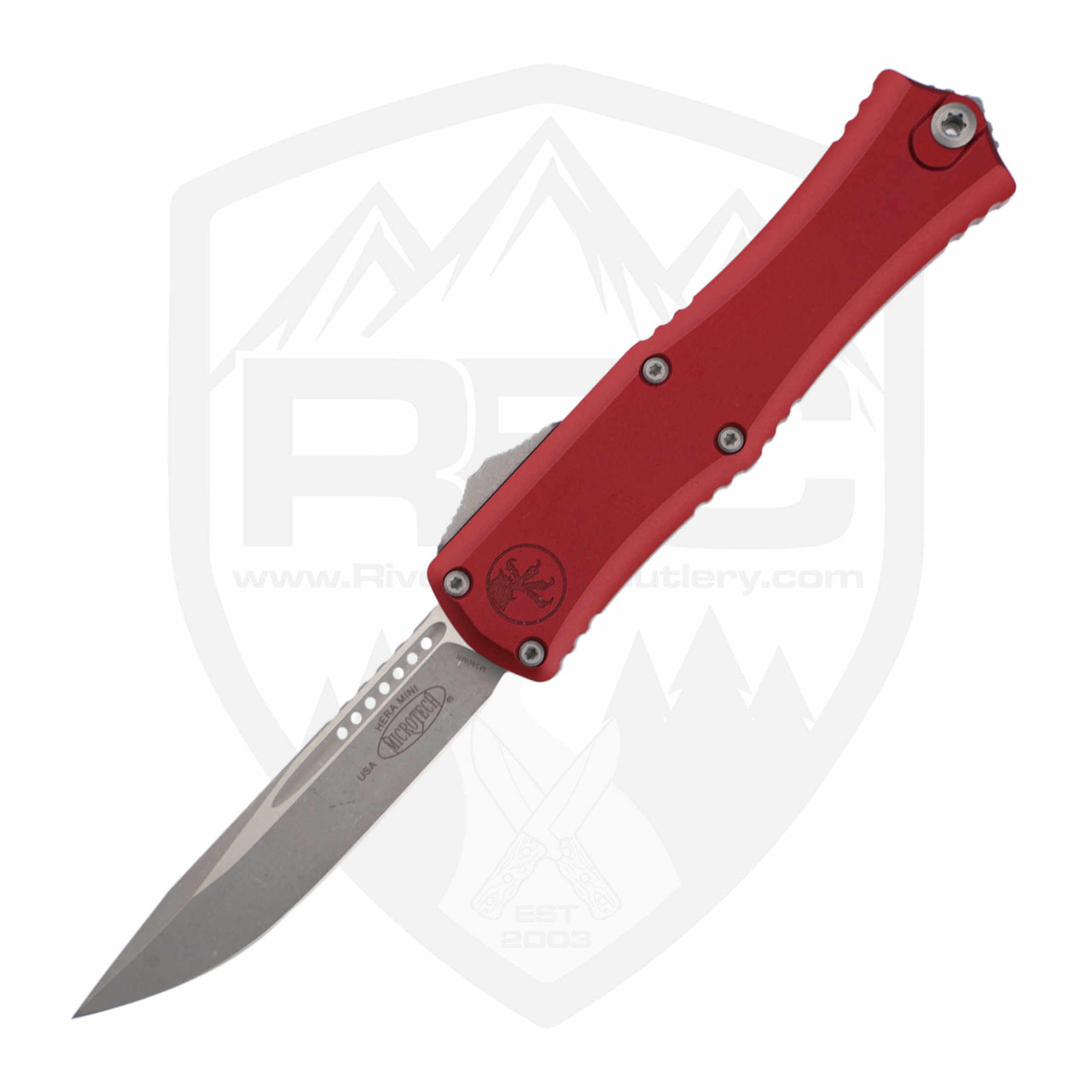 Microtech Hera 2 Mini | Red Aluminum with Apocalyptic Blade