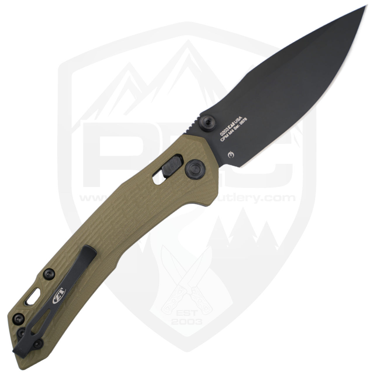Zero Tolerance 0203 DuraLock Olive G10, Black M4