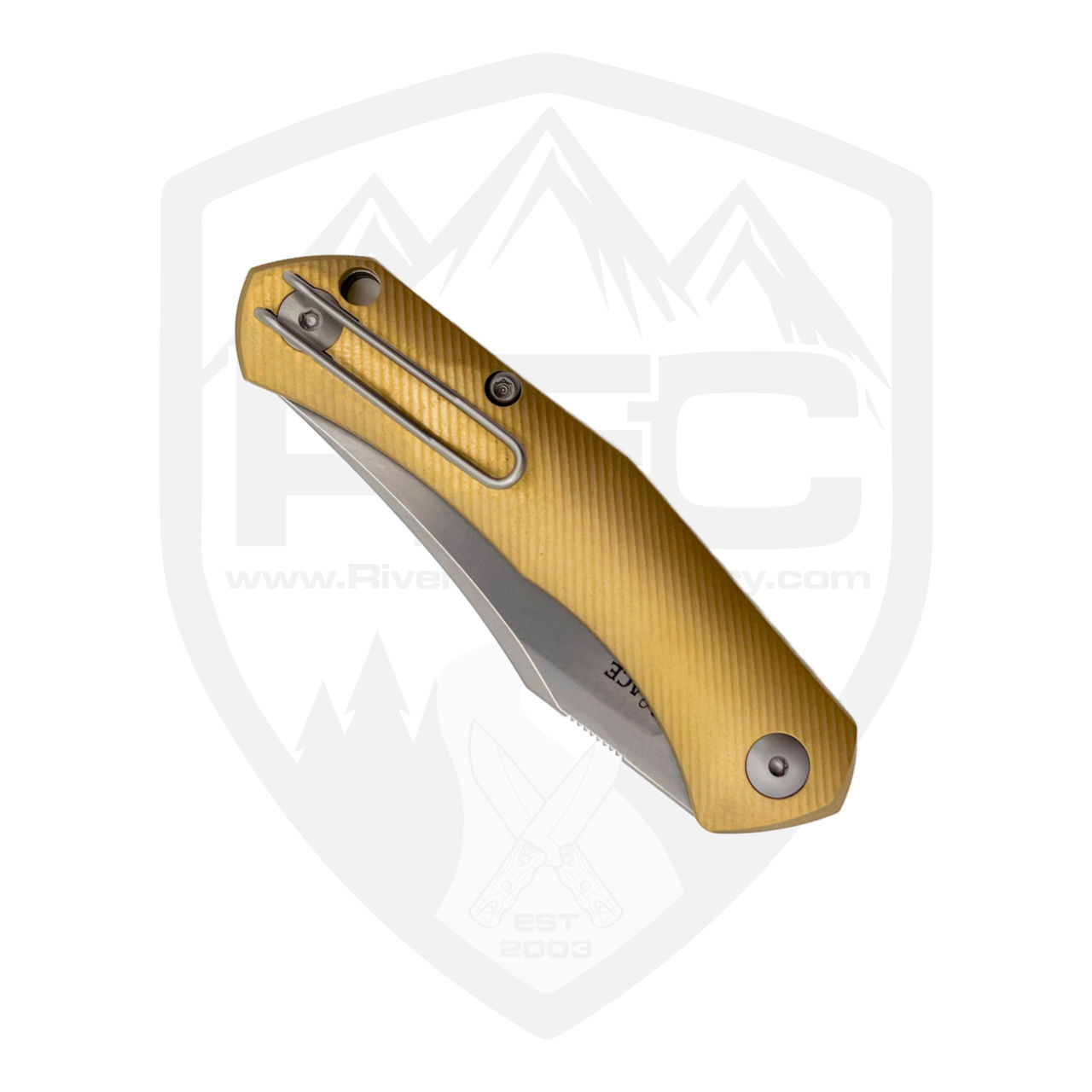 GiantMouse ACE Jutland Slip Joint Brass, Stonewash S90V