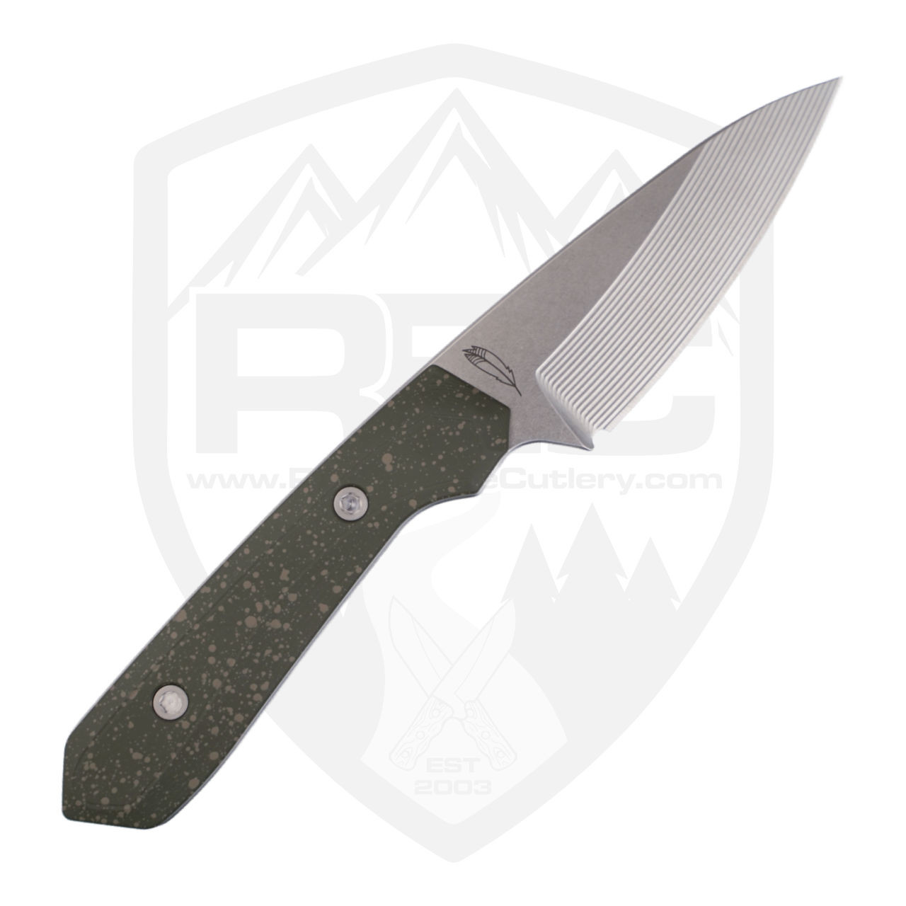 Lynch Northwest Sparrow Seven Fixed Blade Genus 4 Green Splatter