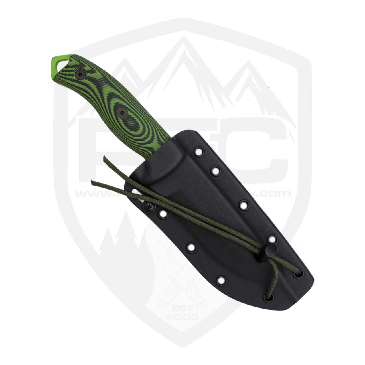 ESEE Model 5 3D Machined Venom Green G10, Venom Green 1095 - 5PV007