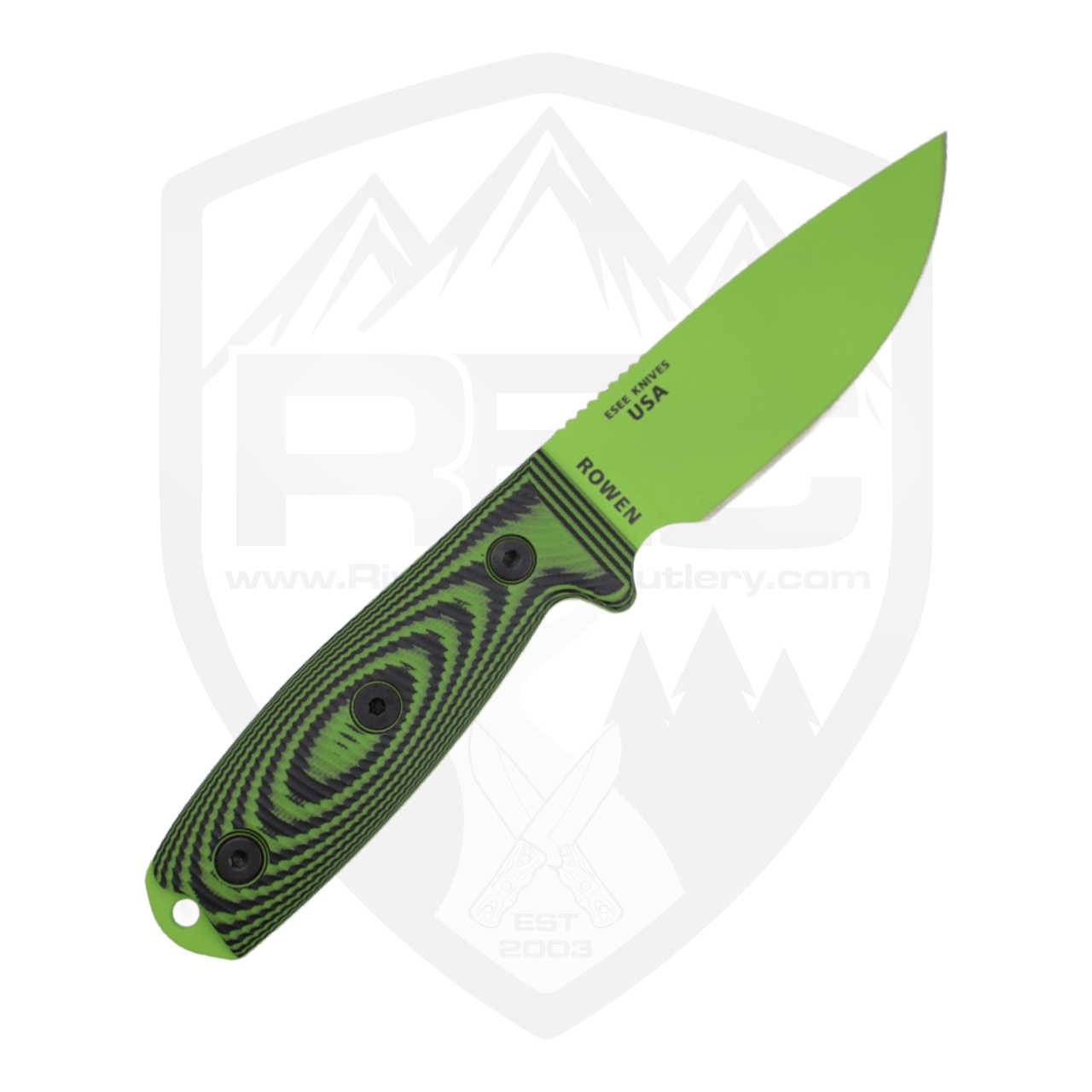 ESEE Model 3 Venom Green 3D Scales, 1095 - ES3PMVG007