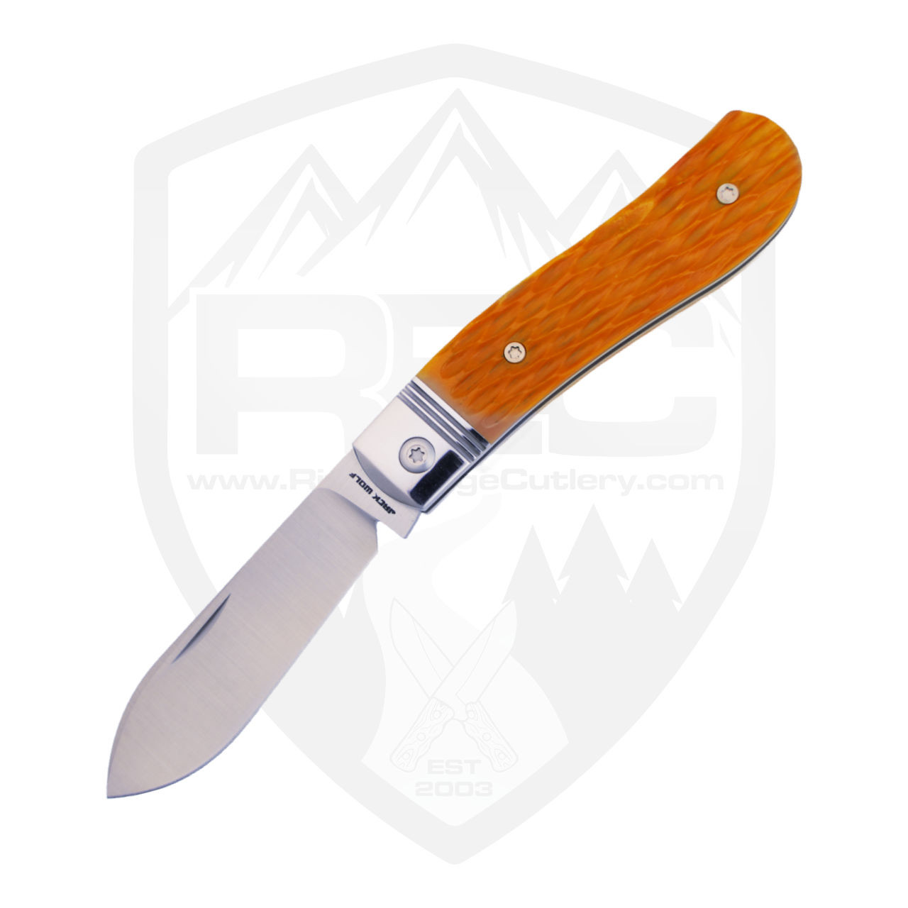 Jack Wolf Knives K9 Jack Steel Series Yellow Jigged Bone, Satin 154CM