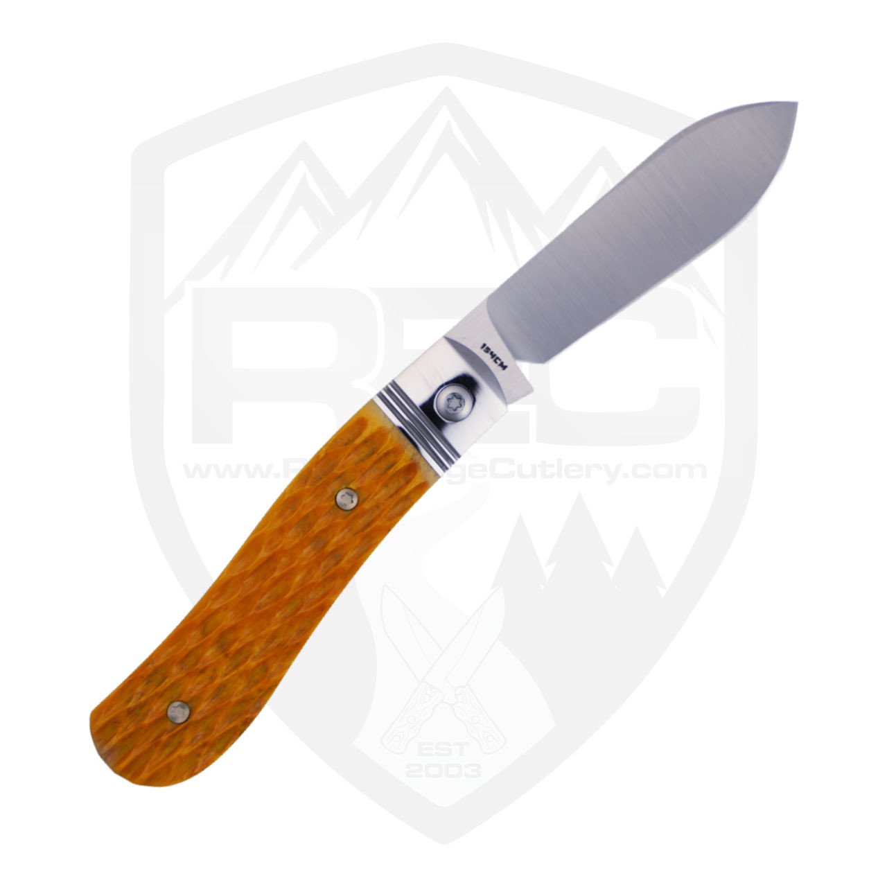 Jack Wolf Knives K9 Jack Steel Series Yellow Jigged Bone, Satin 154CM