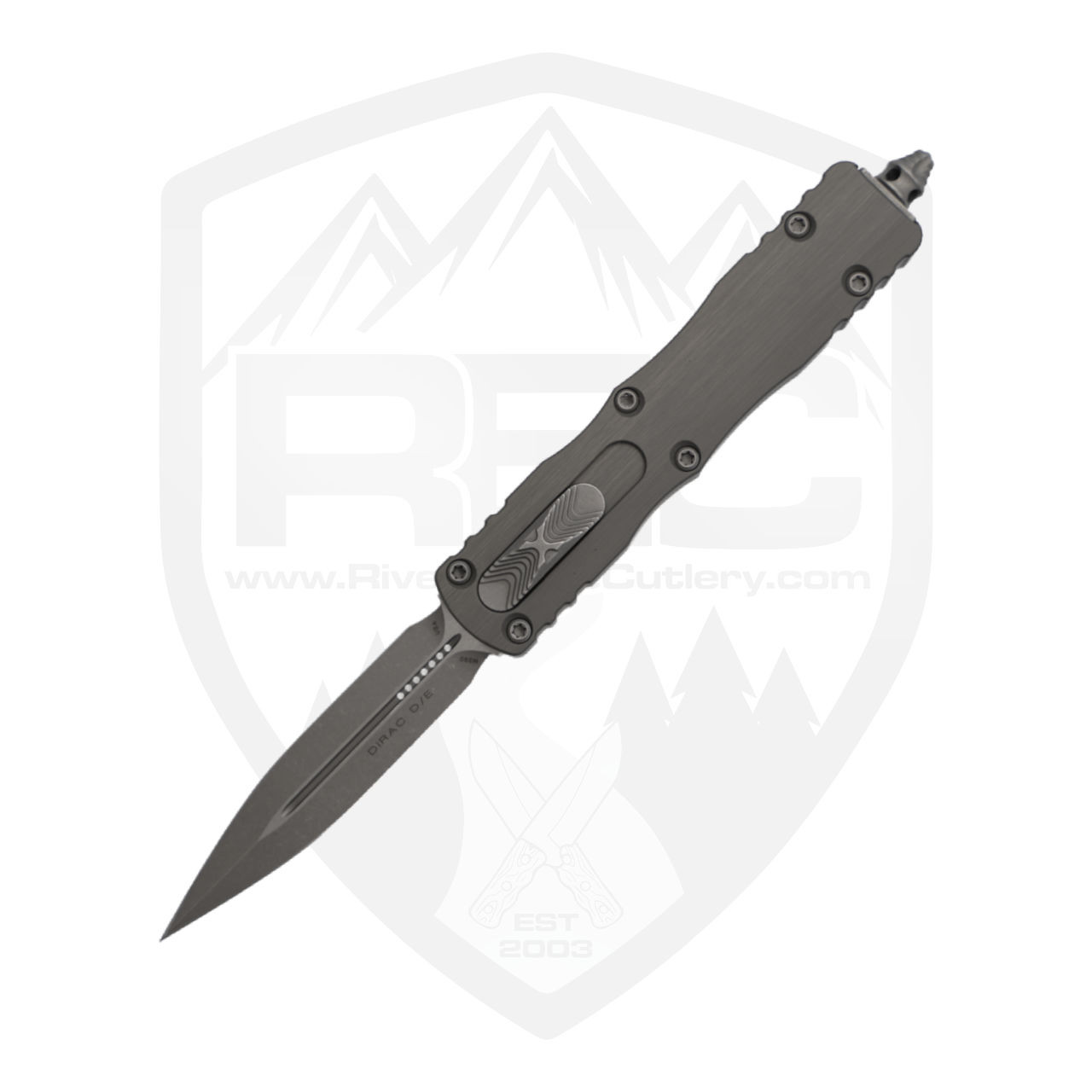 Microtech Dirac Prototype Microtech Dirac Double Edge Clear Aluminum, Apocalyptic M390MK - 225-10APNC