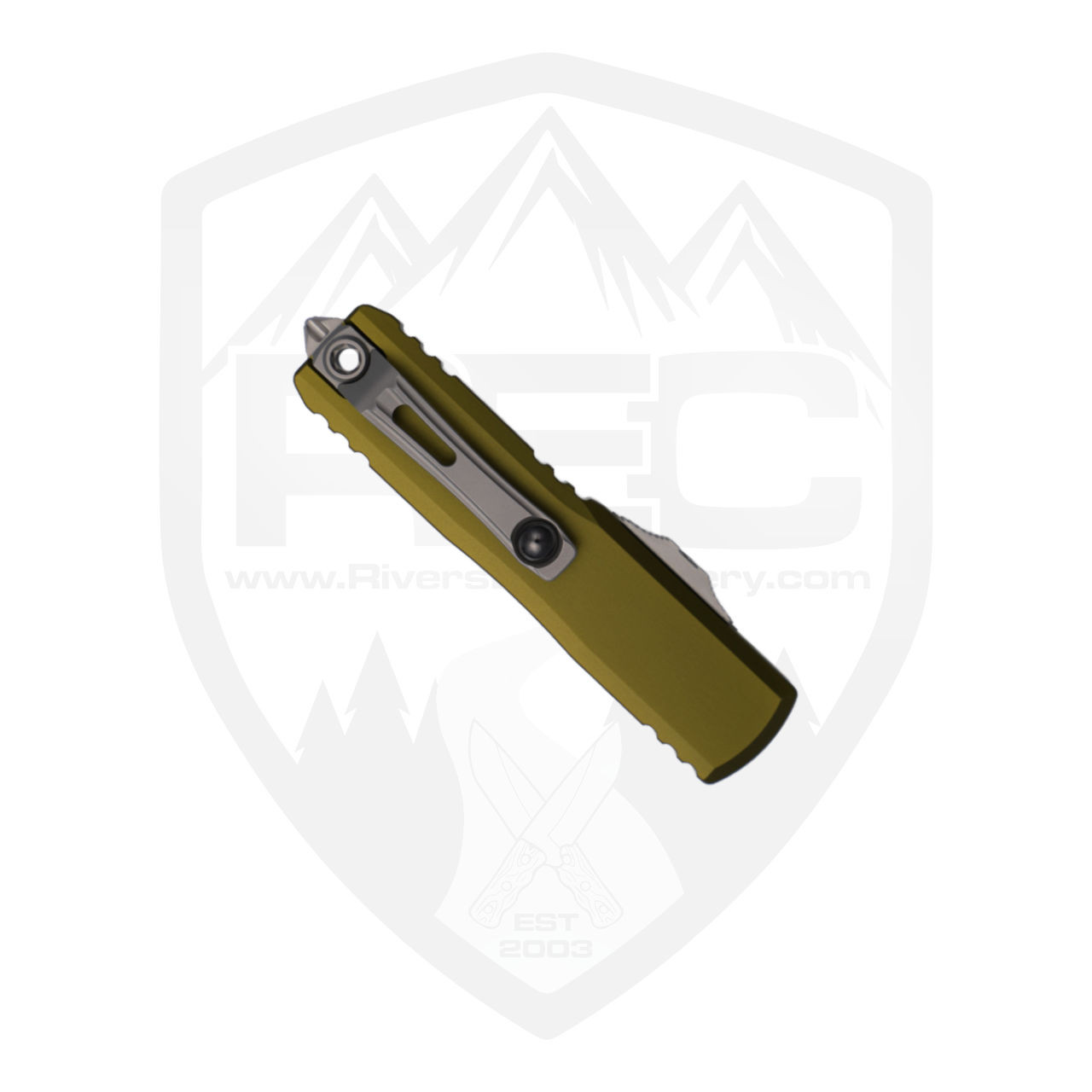 Microtech UTX-85 Gen 3 ZBP Double Edge OD Aluminum, Stonewash