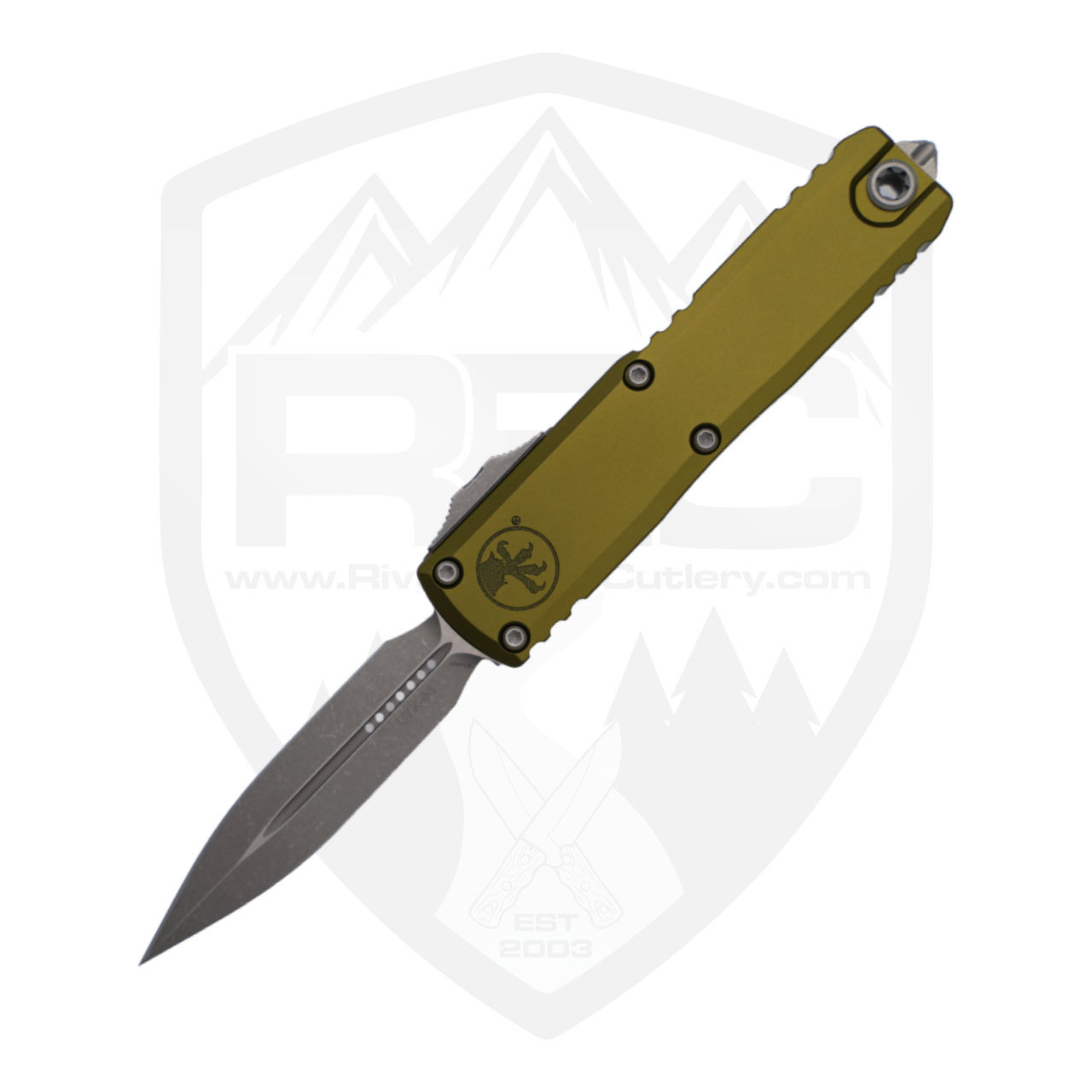 Microtech UTX-85 Gen 3 ZBP Double Edge OD Aluminum, Apocalyptic