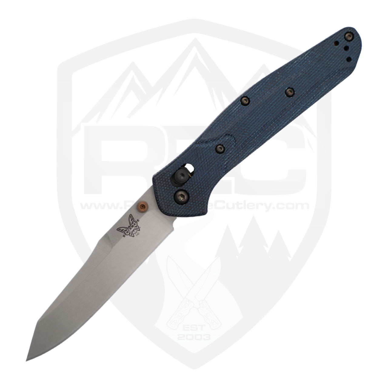 Benchmade Osborne Blue Denim Micarta, Satin M390 - 940-4