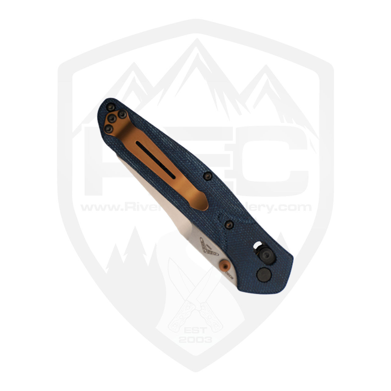 Benchmade Osborne Blue Denim Micarta, Satin M390 - 940-4