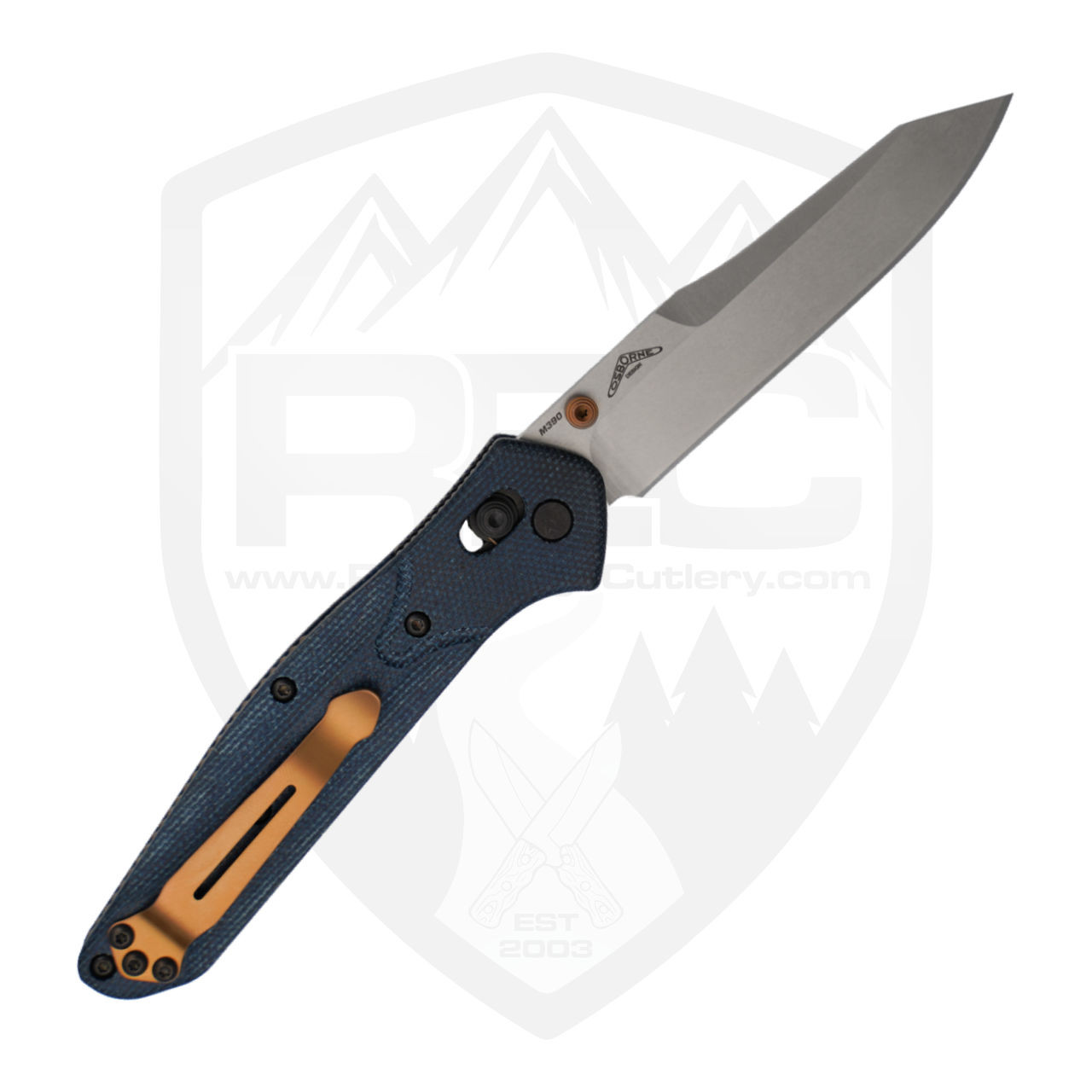 Benchmade Osborne Blue Denim Micarta, Satin M390 - 940-4