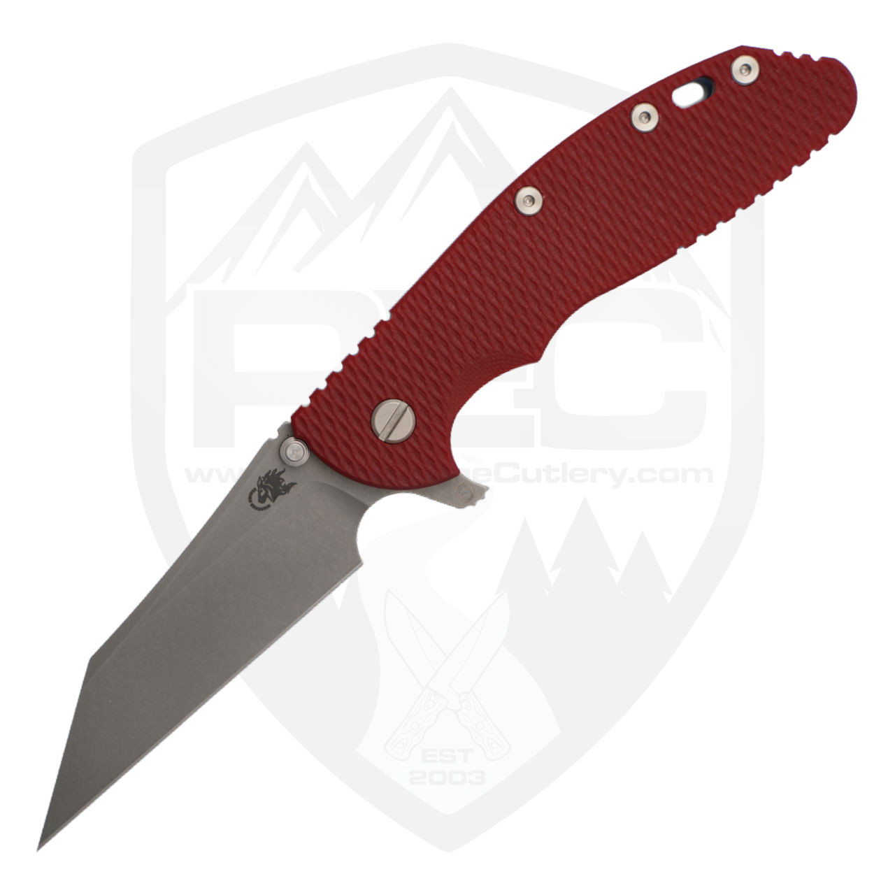 Hinderer Knives XM-24 Skinny Wharncliffe Red G10 Battle Blue